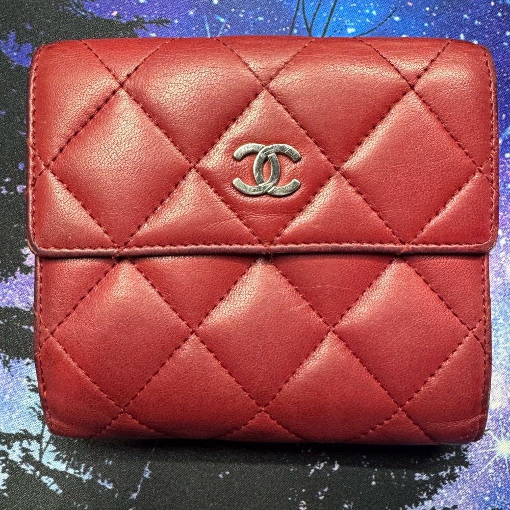 Chanel Red Leather Wallet